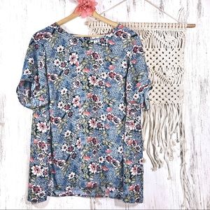 DR2 by Daniel Rainn floral short sleeve blouse